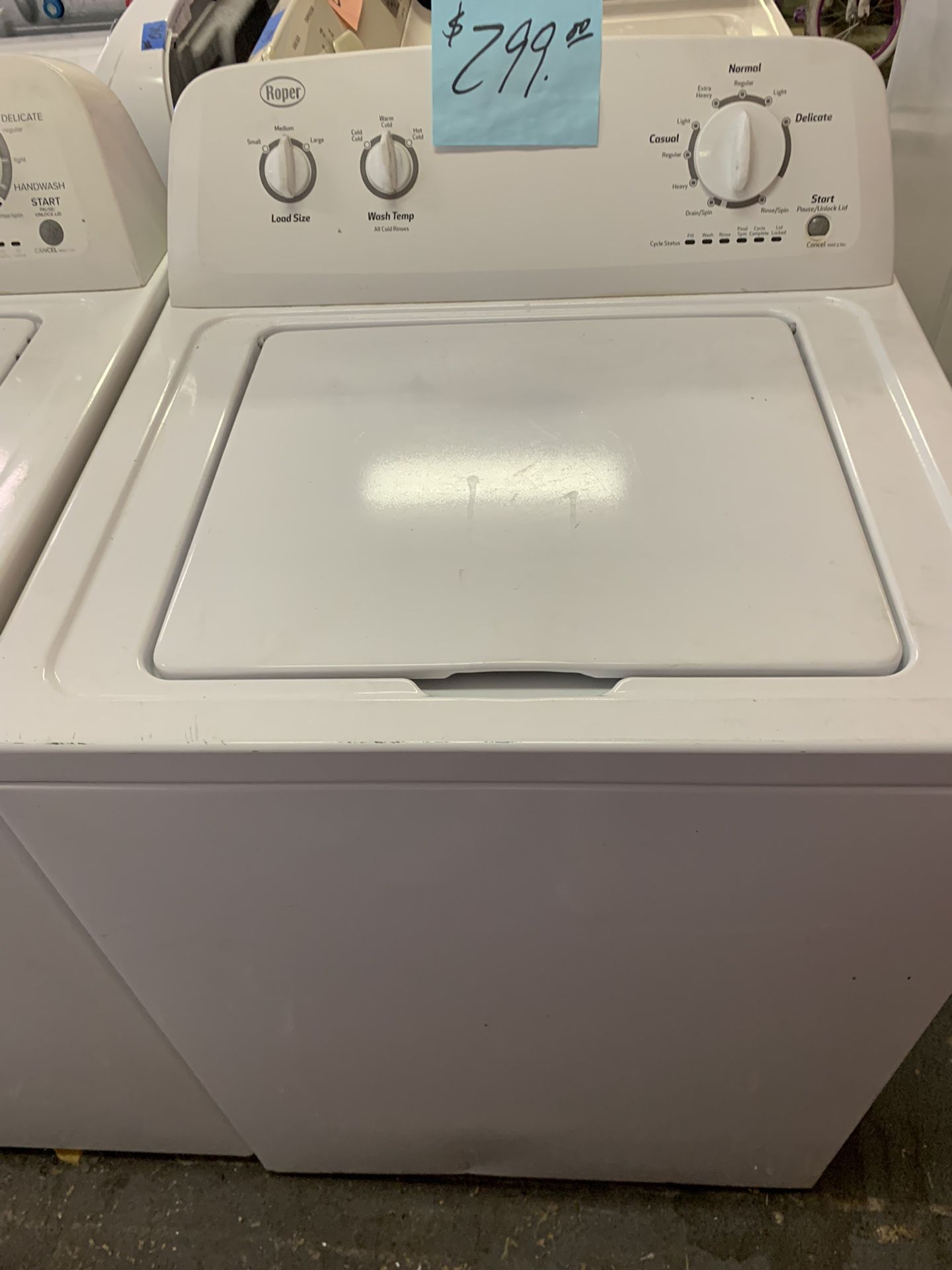 Roper Washing Machine Washer White Super Size Excellent  .  Warranty  . Delivery Available . 2203 Fowler St. 33901