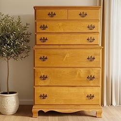 Awesome solid wood tallboy dresser chest of drawers