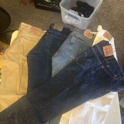34x30 Vintage Levi’s Jeans Lot, Denim, 90’s, Y2K, 501 Button Fly, 505, Excellent