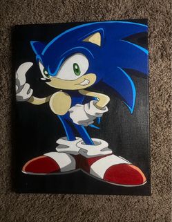 Sonic the Hedgehog Hand-Painted Canvas
