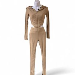Fashion Nova Tan Cream Matching Set Juniors XS NWT