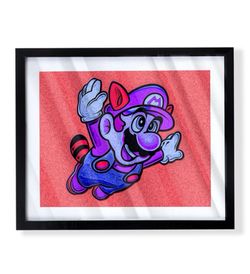 Mario Bro 3 Retro Art Piece On Black Frame