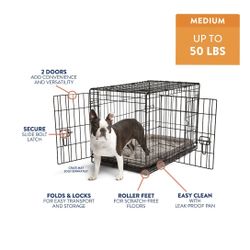 Top Paw Double Door Folding Wire Dog Crate 