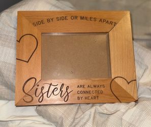 Sisters Engraved Wooden Photo Frame