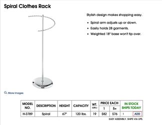 Spiral clothes rack