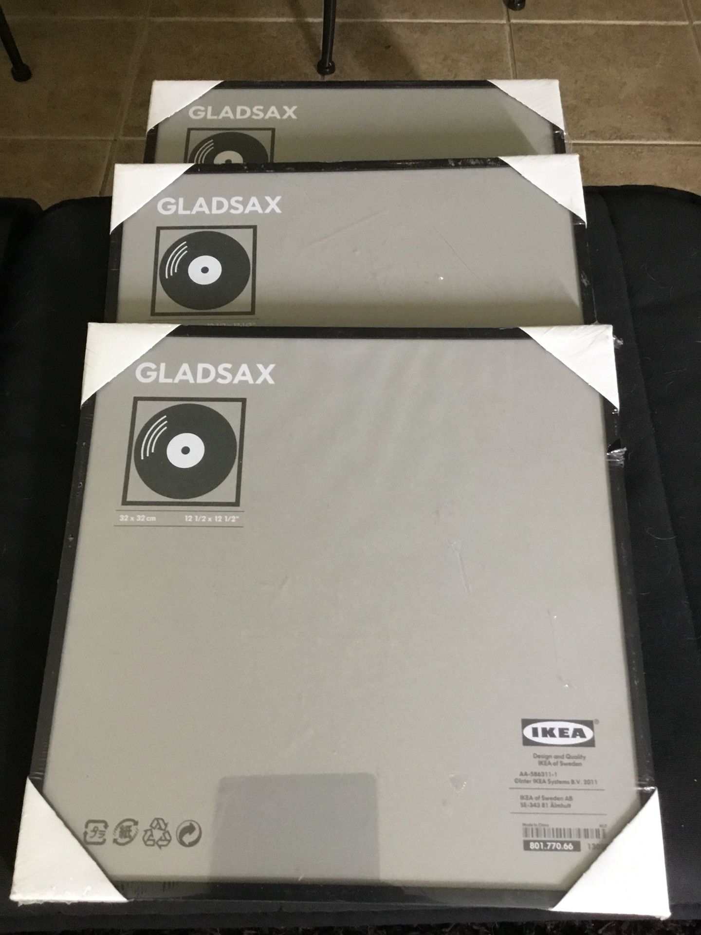 IKEA vinyl record frames(3) Gladsax 12” lp’s