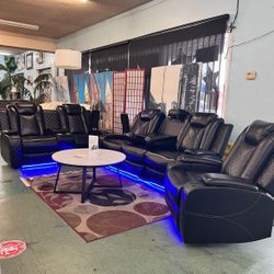 🔥Flash Deal🔥 Brand New 3pc Power Reclining Sofa With Power Reclining Loveseat And Power Recliner Chair $1899, Finance Available, Delivery Available 