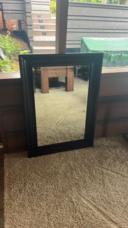Beveled  cherry wood wall mirror