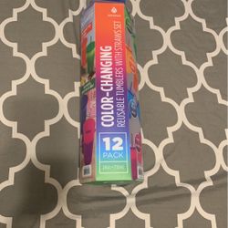 Color Changing Reusable Tumblers With Lid & Straw Set - 11 Pack