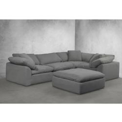 Cloud Down Filled Sectional Couch | Sofa With Ottoman By Sunset Trading