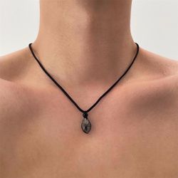 Money to spend, original handmade silver obsidian carved crab pliers, men’s clavicle chain, women‘s necklace, new Chinese style ancient style sweater 