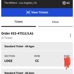 Jesse Welles Tickets Red Tour x2 