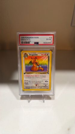 1999 Pokemon Fossil Dragonite #19 1st Edition PSA 6 EX-MT Non-Holo Rare