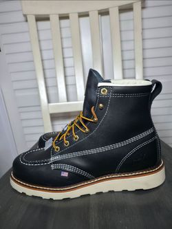 Thorogood American Heritage 6″ Black Moc Toe MAXWear Wedge Soft Toe (contact info removed) Men's Size 10 D