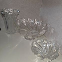 Mikasa crystal clear peppermint swirl 3 piece set