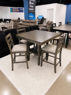 🍽️ Tall Dining Table Set & Bench Set | $10 Down