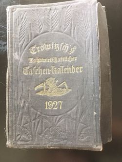 1927 antique German farming pocket calendar book