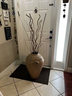 Terracota Large Decorative Floor Vase with Branches