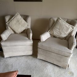 Two Fabric Rocking Chairs