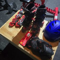 Roller Blade/ Skates With Knee, Wrist And Elbow Pads
