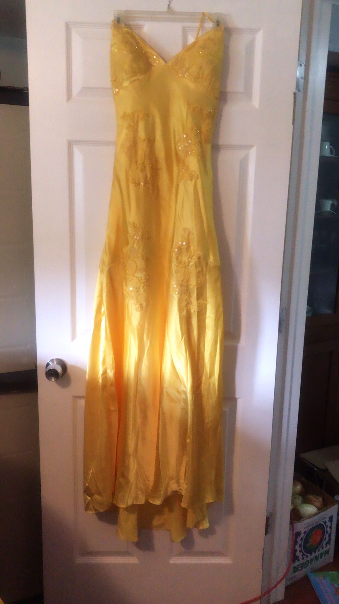 Yellow sequence dress size 9/10