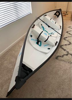 2 Person Foldable Canoe + Rowing Kit, Stabilizers, Life Vests, Dry Bag & More