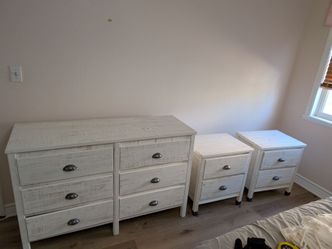 rustic cottagecore Dresser and two nightstands