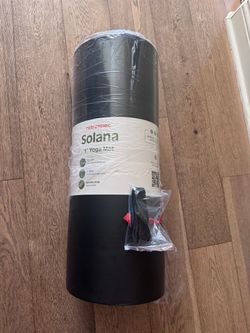 NEW Retrospec Solana 1” Thick Yoga Mat + Carry Strap – Black