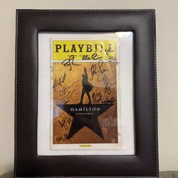 Hamilton Original Broadway Cast Signed Playbill framed