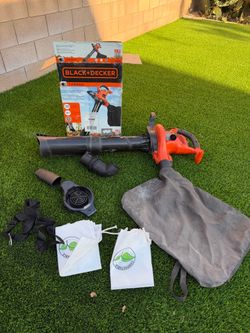 BLACK+DECKER 3-in-1 Blower/Vac/Mulcher w/ Metal Grinder & Fan + Extras - EUC