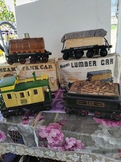 Vintage Jim beams decanter rail series cars