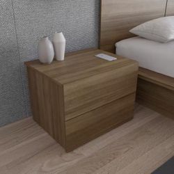 James Brown Oak 2 Drawer Nightstand