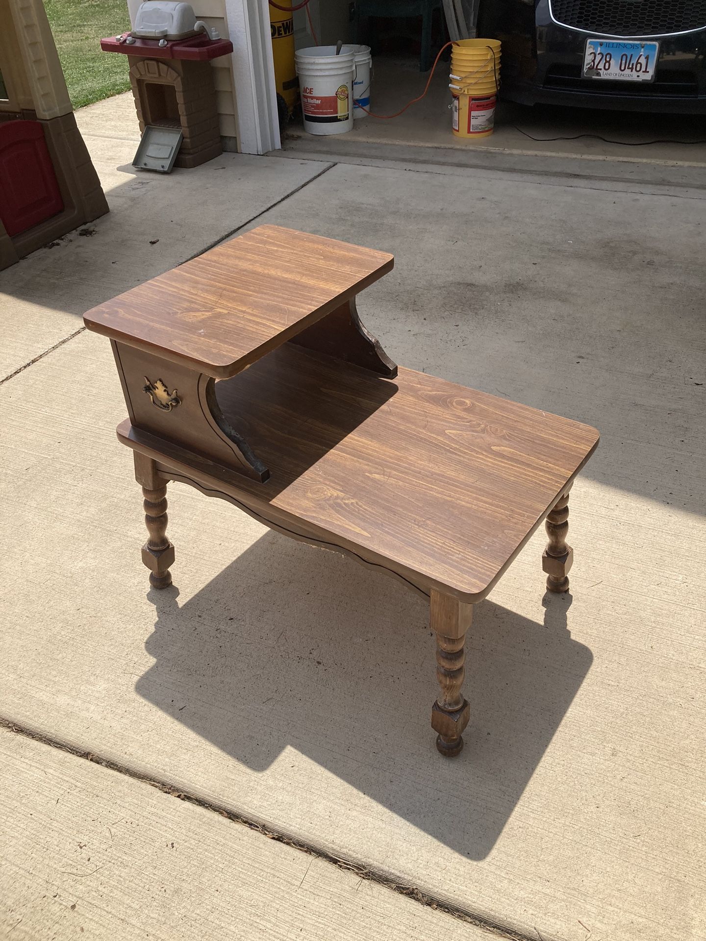 Antique Walnut Step Table