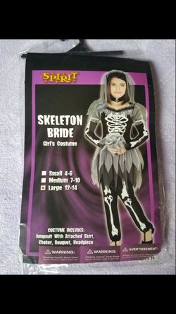 Girls Skeleton Bride Costume.