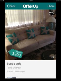 Sofa beige suede