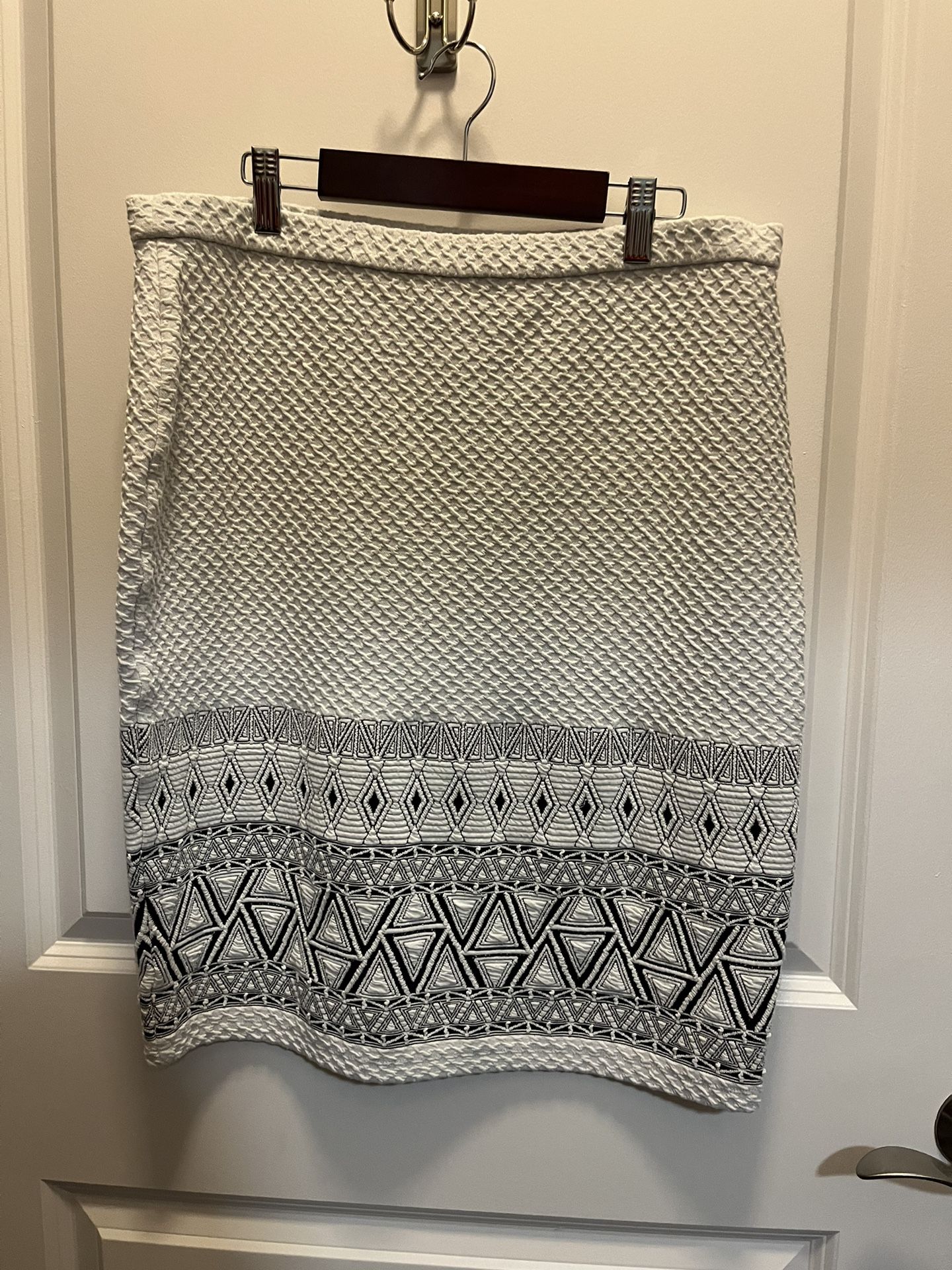 White Pencil Skirt With Black Detailing