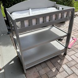 Wooden Baby Changing Table (gray) (assembled)