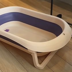 Foldable Portable Pet Bath Tub - Pink/purple