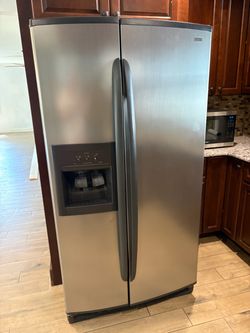 Stainless Steel Side-by-Side Refrigerator with Ice Maker