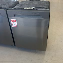 24 in. Stainless Look Front Control Dishwasher with Stainless Steel Tub and SenseClean