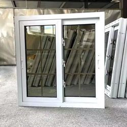 White Sliding Window with Glass Panes