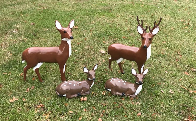 Refurbished Blow Mold Lawn Deer Family