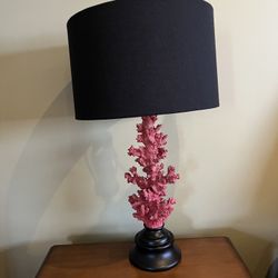 Two Sea Coral Lamps With Black Shades