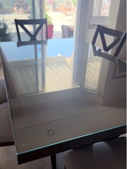 Glass top for rectangular table 62” x 42”