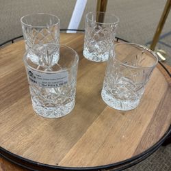 Vintage Set of 4 Whiskey Crystal Glass 