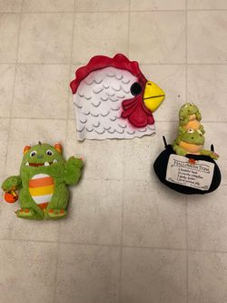 Halloween mask and decorations, $10 each