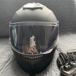 Motorcycle Helmet and Gloves