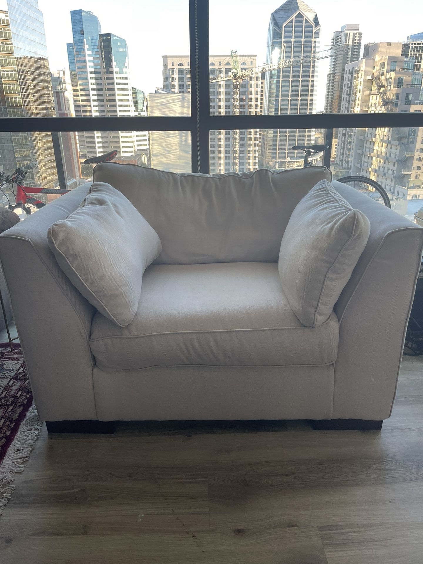 White Sofa and Ottoman