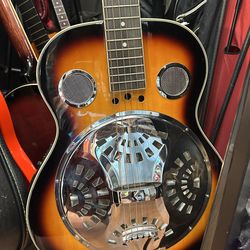 Pyle Resonator Acoustic Electric Guitar in a sunburst finish