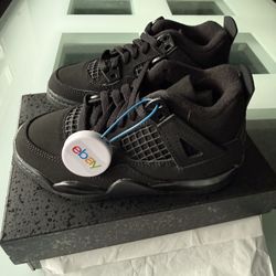 Air Jordan Jordan 4 Retro PreSchool Black Cat 2025 IB4388-010 Size Kids 10.5